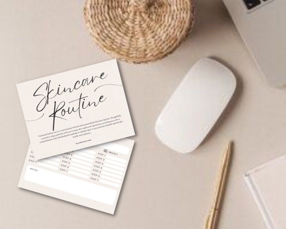 Skincare Routine Cards, Editable Esthetician Templates, Facial ...