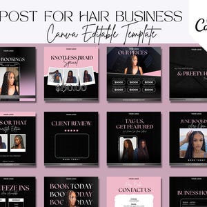 20 Hair Braider Instagram Post Vorlagen, Hair Stylist Branding, Stylist Instagram Vorlagen Post, Flechten Social Media Content Flyer