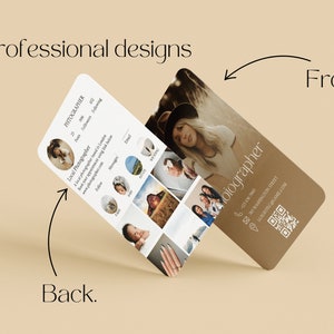 Carte de visite Instagram 2025 du photographe, photographe de cartes de visite Canva DIY, carte de visite avec code QR, cartes d'influence, modèle IG Canva image 3