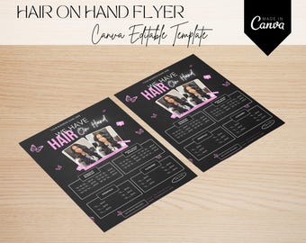 Lista de preços faça você mesmo para cabeleireiros, Guia de preços para salão de beleza, manicure, maquiagem e cabeleireiro, Modelo de lista de preços no Canva