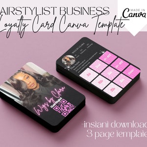Cartões de fidelidade de beleza, cartão de recompensas preto e rosa, cartões de desconto VIP, cartão de visita de salão de beleza pré-fabricado para cílios e unhas, salão de beleza para cuidados com os cabelos