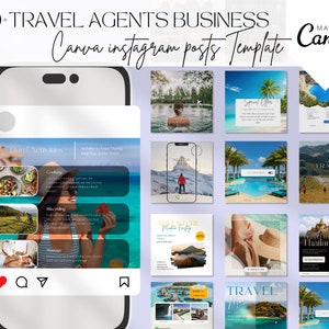 Travel Instagram Templates, Travel Influencer Instagram, Travel Agent Instagram Post, Travel Blogger Templates, IG stories for travel agents