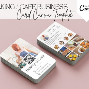 Modelo de cartão de visita para padaria, cartões de visita para confeitaria, cartão de visita para cafeteria, design personalizado para cartão de visita para bolo, modelo editável, para impressão