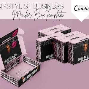 Wig Mailer Box Design, Premade Custom Box Design, Lace Front & Bundles Packaging Design, DIY Premade Custom Box Design for Beauty Business