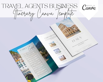 Travel agent editable Itinerary Template, Printable Travel Guide, Trip Itinerary, Travel Agent Planner, Holiday Honeymoon Vacation Planner
