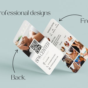 MASSAGE Therapy Business Card Template, Qr Code Referral Card For Spa, Custom Massage Therapist Reward Card, Client Referral Business Card image 3