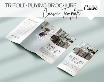 Trifold Buying Brochure, Real Estate Buyer Brochure Template, Home Buying Process, Real Estate Marketing, Home Buying Flyer, Canva Editable