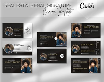 Email Signature Template Bundle | Gmail Signature | Real Estate Marketing | Modern Realtor Template | Editable Canva Email Marketing