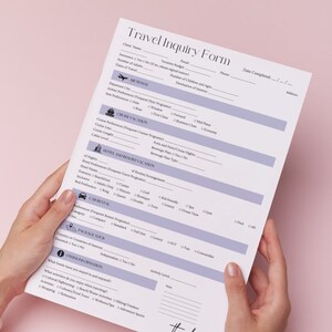 Travel Agent Client Intake Form, Travel Agency Forms, Client Travel ...