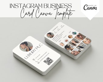Modèles de cartes de visite Instagram, modèle de carte de visite modifiable esthéticienne, modèle de soins de la peau, carte de visite avec code QR, petite entreprise