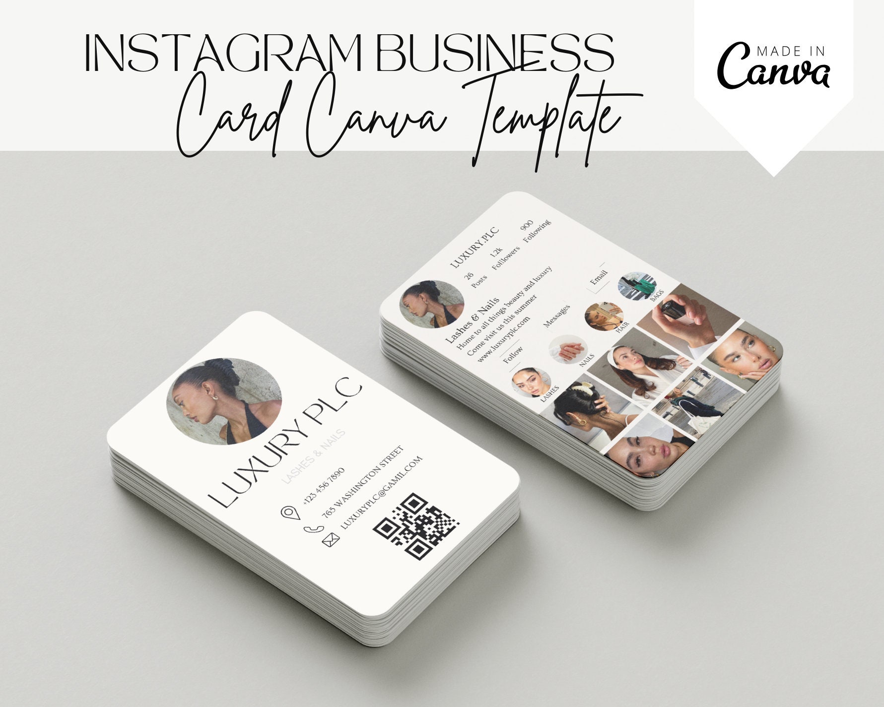 Instagram Business Card Templates, Editable Esthetician Business Card Template, Skincare Template, QR Code Business Card, Small Business