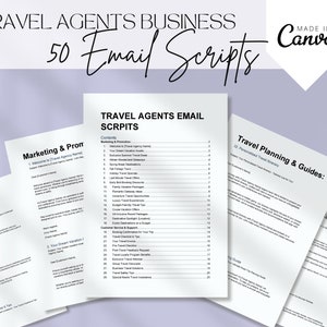 Travel Agent Email Scripts, 50 Email Travel Agency Templates, Email Marketing,Travel Agent Branding, Travel Business Emails for travel agent