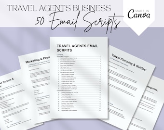Travel Agent Email Scripts, 50 Email Travel Agency Templates, Email Marketing,Travel Agent Branding, Travel Business Emails for travel agent