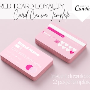 DIY Loyalty Card Template, Credit Card Style Template, VIP Beauty Cards, Customer Reward Card, Discount Card for Salon Nails Hair Lash tech