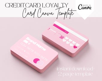 DIY Loyalty Card Template, Credit Card Style Template, VIP Beauty Cards, Customer Reward Card, Discount Card for Salon Nails Hair Lash tech