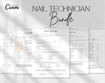 Formulario de esteticista, formularios de consentimiento para uñas, formulario de consulta para uñas, extensiones de uñas, formularios en papel para uñas, paquete de formularios para técnico de uñas