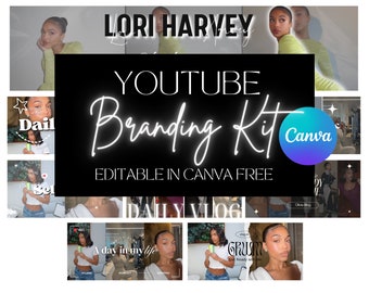 DIY TRENDY Youtube Branding Kit | Editable Banner, Intro & Outro and Thumbnails Designs | Editable Canva Template