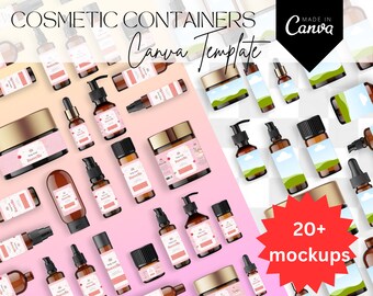 Cosmetic Container Mockups Canva Template Dark Boston bottles Mockup Canva Bottle Mockup Canva Cosmetic Container Mockup