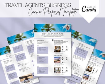 Voorstelsjabloon reisbureau, Marketingformulieren reisadviseur, Reisbureau, Formulieren nieuwe klant, Sjabloon offerte vakantie, Canva-sjablonen
