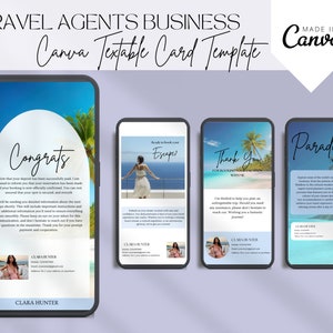 Karta tekstowa agenta podróży, szablony agenta podróży, agent podróży Canva, zestaw dla agencji podróży, pakiet dla agenta podróży, Canva Travel, planer podróży