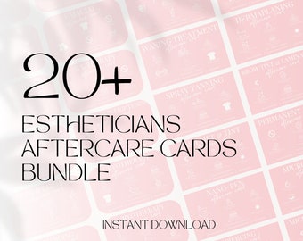 Aftercare Cards, Printable Esthetician Care Cards, Instruction Card, loyalty cards for Brow Tint, Chemical Peel, Eyelash, beauty treatment