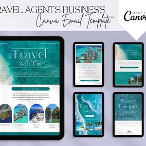 Travel agent email templates newsletter templates travel advisor small business travel marketing email marketing travel business, canva