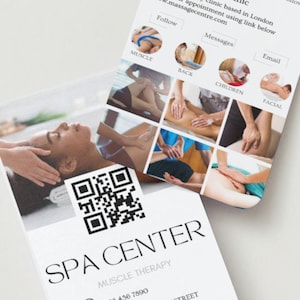 MASSAGE Therapy Business Card Template, Qr Code Referral Card For Spa, Custom Massage Therapist Reward Card, Client Referral Business Card image 4
