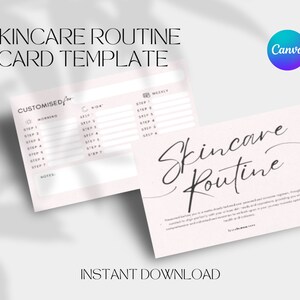 Skincare Routine Cards, Editable Esthetician Templates, Facial Treatment Forms, Client Aftercare Cards, Edit in Canva, Instant Download,