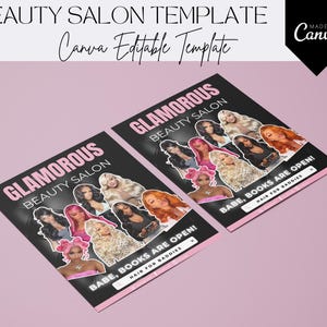 Hairstylist Printable Flyer Template 5x7 inches, DIY Hair Salon Promo, Braids, Wigs, Beauty Booking Flyer for Hair Stylists & Beauty Salons