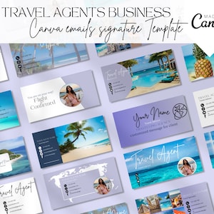 Travel agent email signatures Travel advisor email marketing Small business branding kit Travel agent templates social media templates