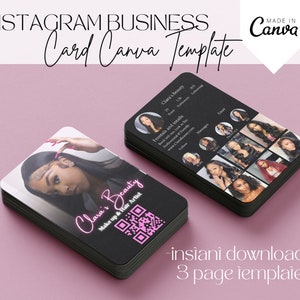 Friseur Instagram Visitenkarten, DIY Canva Template Design, Friseur Visitenkarten, Vorgefertigte Friseur Visitenkarten