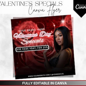 February Booking Flyer, Valentines Day Booking Flyer, Appointment Flyer,Holiday Deals Flyer, Makeup, Hair, Lashes, Nails, DIY Canva Template