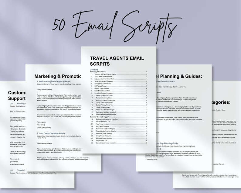 Travel Services Script Example Travel Agent Starter Essentials Bundle, New Travel Agent Branding ...