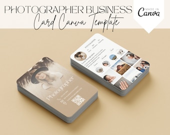 Photographer Instagram Business Card 2025, DIY Canva Business Card Photographer, QR code Business Card, Influencer Cards, IG Canva template