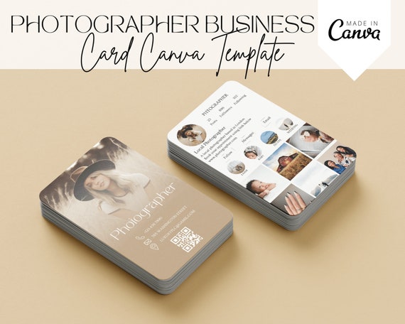 Photographer Instagram Business Card 2026, DIY Canva Business Card Photographer, QR code Business Card, Influencer Cards, IG Canva template