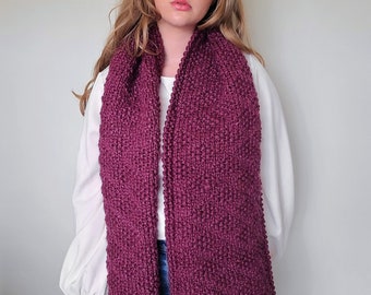 Purple scarf, purple knit scarf, knit winter scarf, chunky knit scarf, thick winter scarf, purple scarf for winter