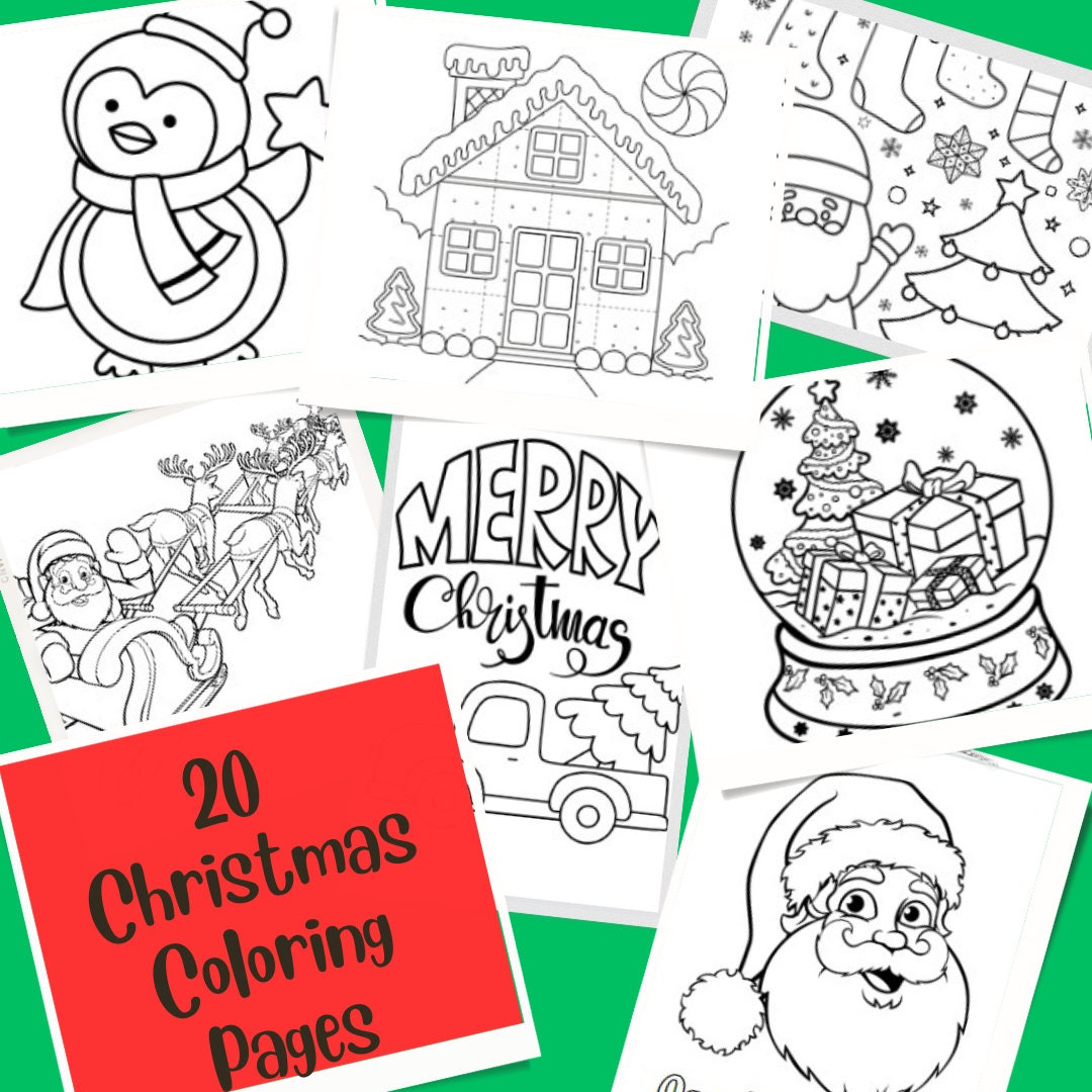 20 christmas coloring pages etsy