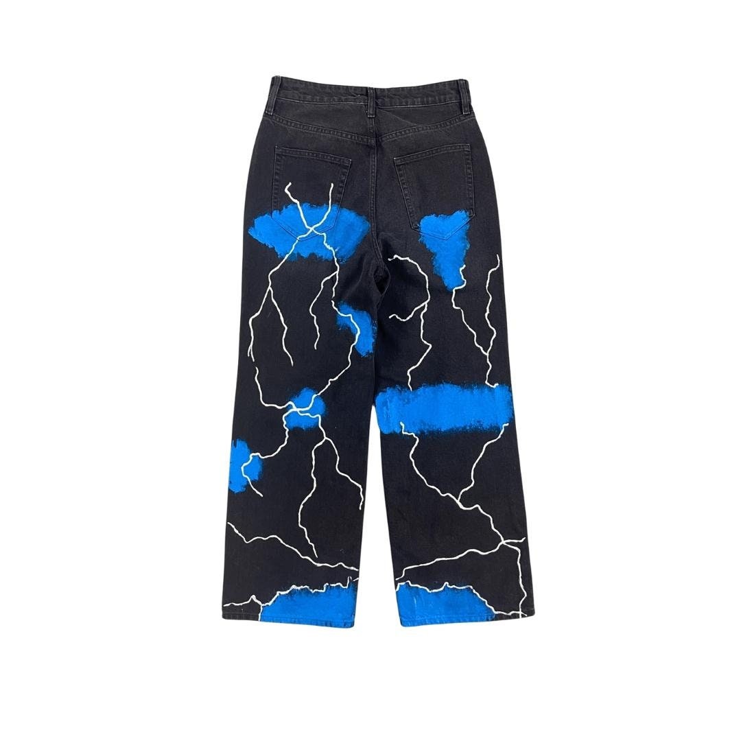 デニム・ジーパン BLACKBLOND Bibbidi Graffiti l Logo Denim Pants Rusty Blu BBD Graffiti Metal Logo Denim Pants (Rusty Blue
