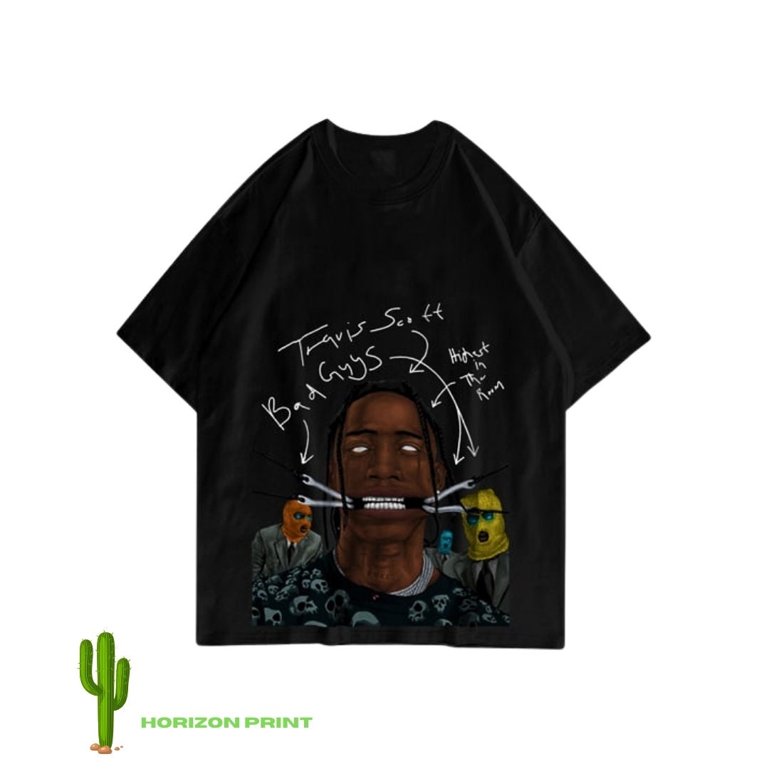 Travis Scott T-shirt , Oversize Hip Hop T-shirt, Print Tee