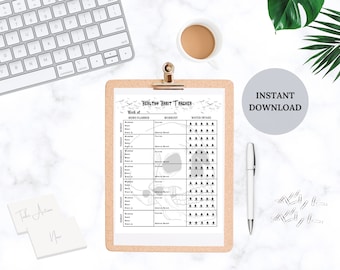 Gezonde gewoonte tracker afdrukbaar. "GOTHIC" dagelijkse planner. Wekelijkse planning. Directe download.