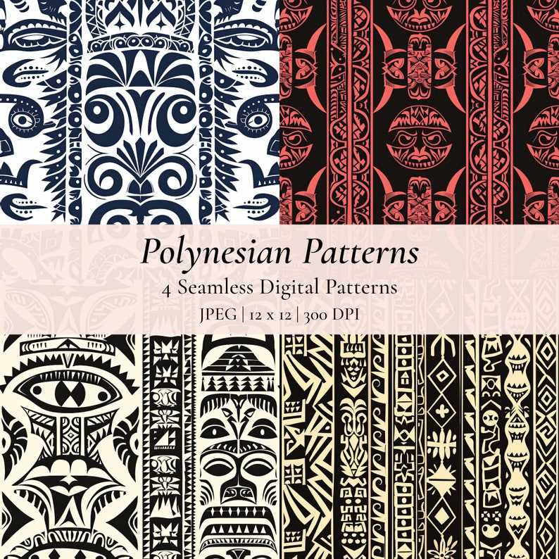 Polynesian Patterns | Seamless Digital Patterns | Instant Download ...