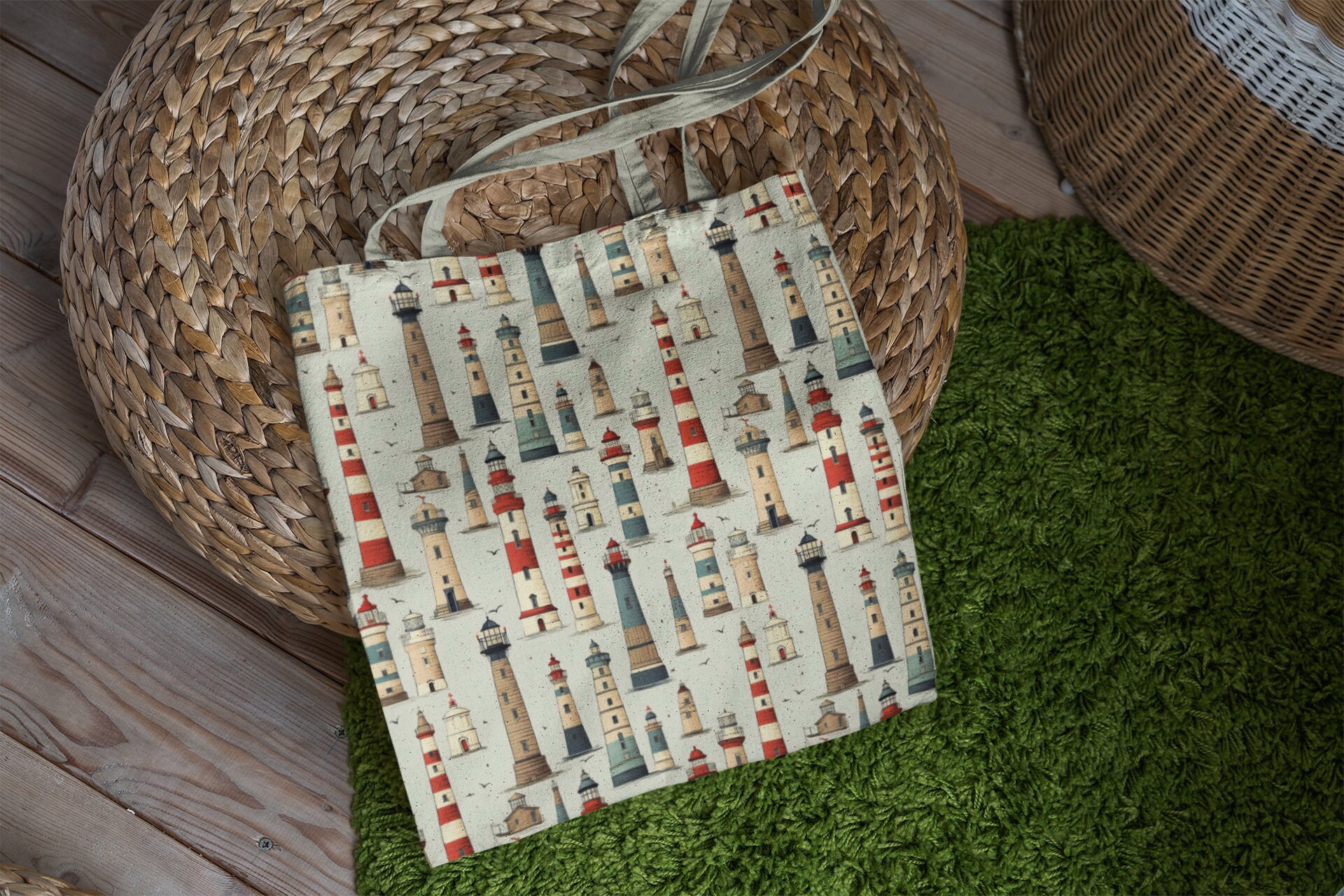 Set of Lighthouse Seamless Digital Patterns | Instant Download ...