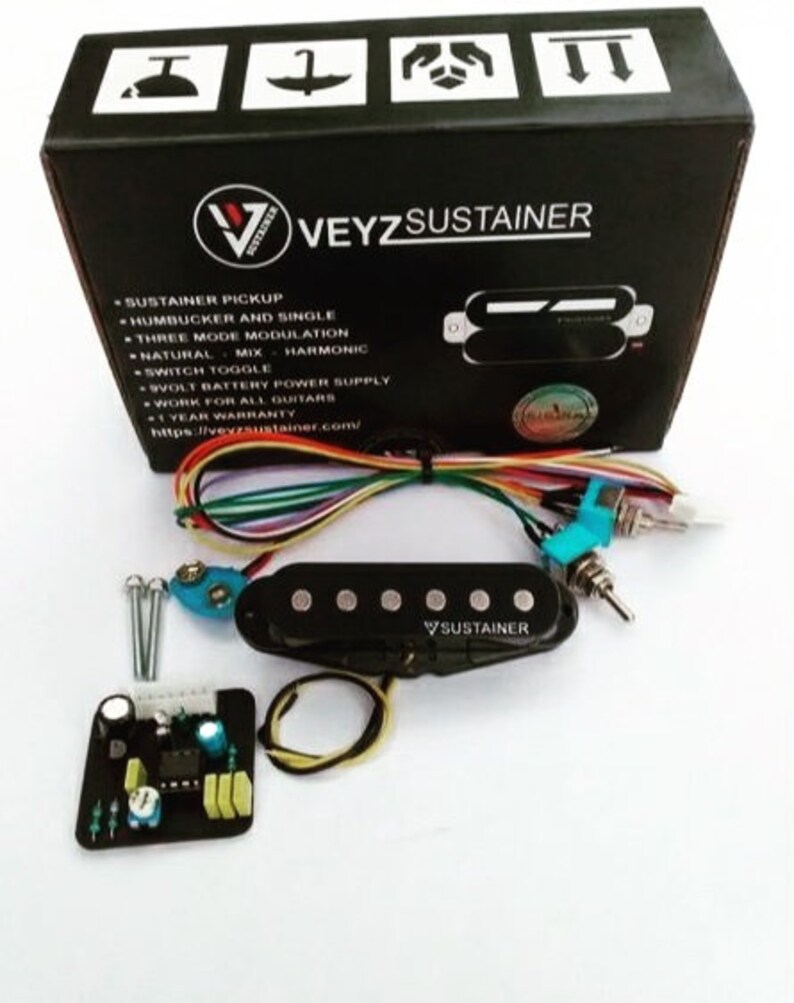 Veyz Sustainer Single Coil Handmade Pickup In Styles Of Sustainiac Stealth Pro & Fernandes Sustainer 3 Mode Sustainer Features image 6