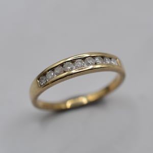 9 Karat Gold 0,25 Karat Diamant Halber Eternity Ring, UK Größe L 1/2 (US Größe 6)