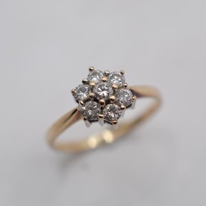 9ct Gold 0.50ct Diamond Cluster Ring, UK Size N (US Size 6 3/4)