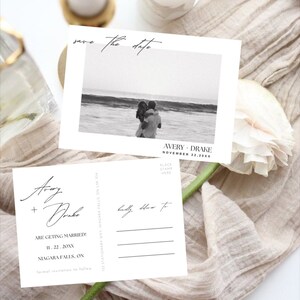 Enregistrez le modèle de carte postale de date / Invitation moderne / Invitation minimaliste
