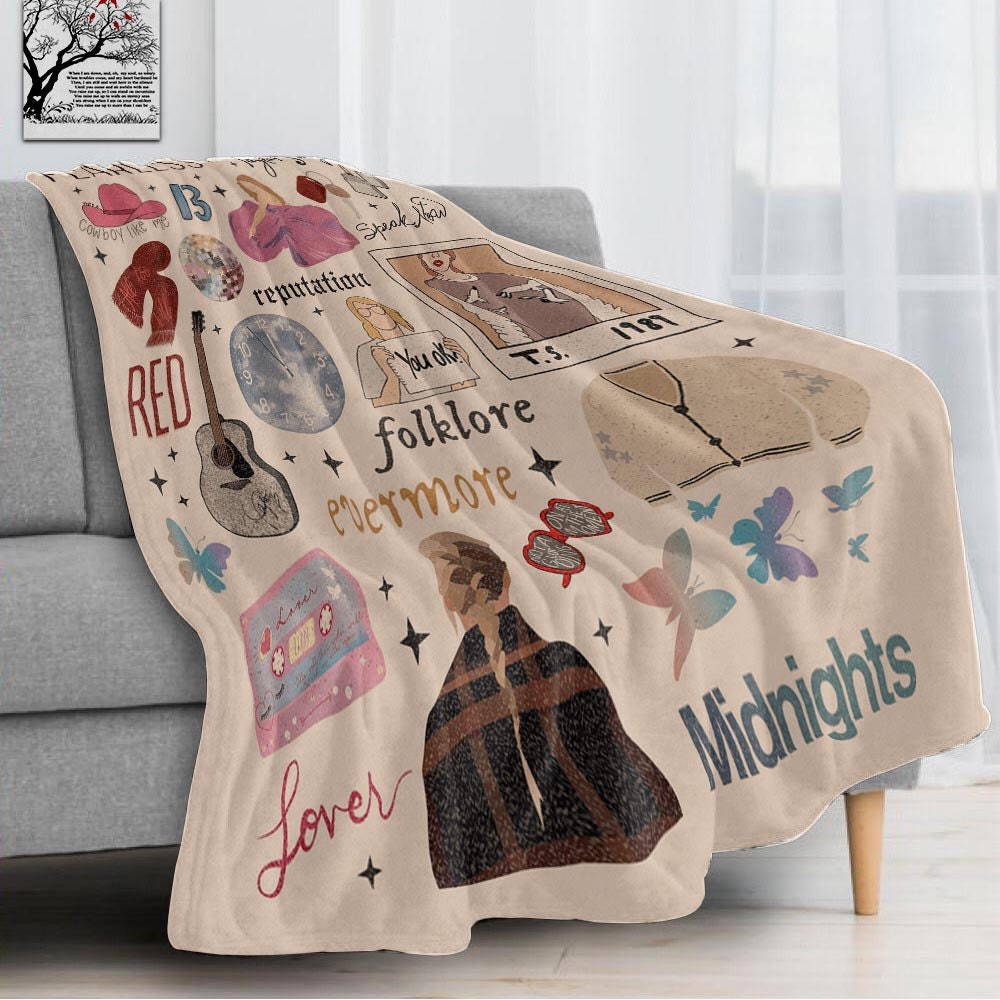 Discover Taylor Eras Tour taylor version Blanket, Eras Tour Fleece Blanket, Taylor Quilt, Christmas Gift For Her, Birthday Merch Midnight 1989 Red PTP 1810