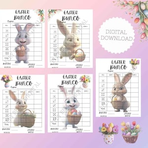 Ostern Bunco Score Karten, Urlaub Bunco, April, Ostern Thema Bunco Party, Bunco Party