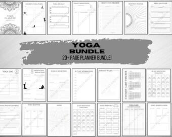 Yoga Journal and Mindfulness Tracker, Meditation, Affirmations, Weight Loss, Habit and Fitness Reflection Notebook
