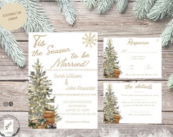 Wald Weihnachten Hochzeitseinladung Vorlage (Digitaler Download)